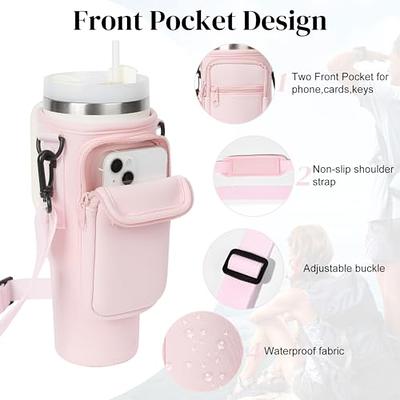 CEELGON Water Bottle Carrier with Strap for Stanley 40oz Tumbler with  Handle, Water Bottle Holder with Pouch, Water Bottle Sling Sports Water Bag  Accessories for Travelling Hiking Camping (Light Pink) - Yahoo