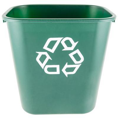 Lavex Janitorial 13 Qt. / 3 Gallon Green Rectangular Recycling Wastebasket