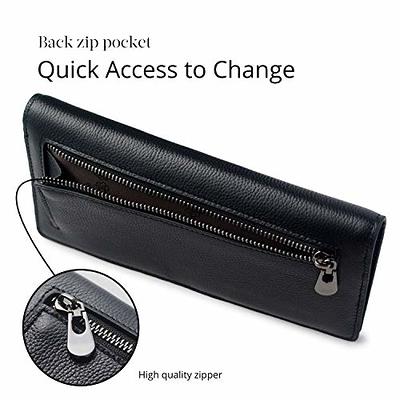 Fependu Slim Wallet for Women Thin Womens Card Holder RFID Blocking Genuine  Leather Small Wallets