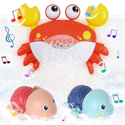 YUISTRE Crab Bubble Machine Bath Toy:Bath Bubble Maker,Blow Bubbles and  Plays Children's Songs,Bath Toys for Toddlers 1-3,Battery Operated (Red)