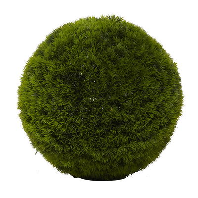 15 Round Boxwood Topiary Artificial Foliage Ball, by DecMode