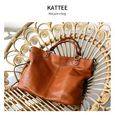 Kattee Women's Soft Genuine Leather Tote Bag