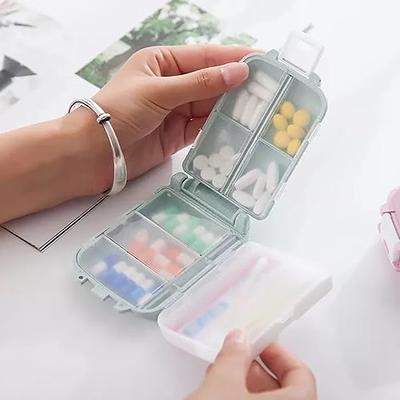 Meacolia 3 Pack 8 Compartments Travel Pill Organizer Moisture Proof Small Pill Box for Pocket Purse Daily Pill Case Portable Medicine Vitamin Holder