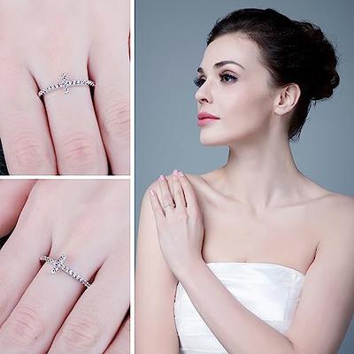 Gorgeous 925 Silver Ring Women Cubic Zirconia Wedding Jewelry Rings Gift Sz  6-11