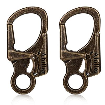 Carabiner Clip, Double Anti-Misopening Locking Design, 2.95'' in Alloy  Carabiner Keychain for Outdoor Camping, Key Ring Clip Black
