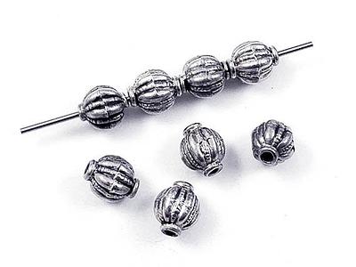 10Pcs 925 Sterling Silver Beads-Antique Silver, 4x5.5mm Tube Beads