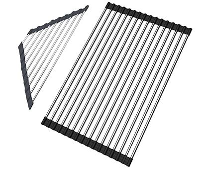 Xgunion Roll-up Dish Drying Rack Over Sink (17.8 x 11.8) 304 Stainless  Steel Foldable Sink Dish Drainer Racks for Kitchen Sink Counter - Yahoo  Shopping