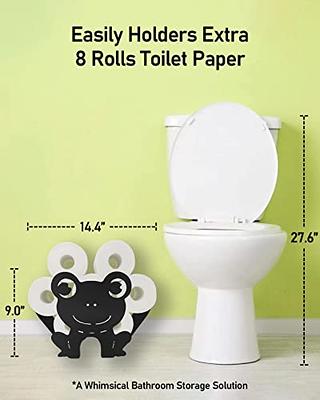 Toilet Paper Holder Stand, Black Metal Pipe Freestanding Bathroom