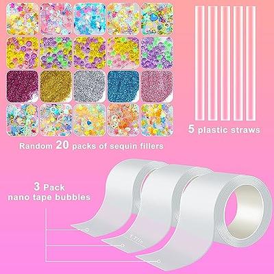 Party Favors Nano Tape Bubbles Kit, Double Sided Tape Magic Plastic Bubbles  Balloon, Nano Tape Elastic Bubble DIY Craft Kit, Toys for Girls, Boys