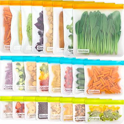 Reusable Food Storage Bags - 12 Count BPA Free Reusable Freezer Bags (2  Gallon & 5 Sandwich & 5 Snack Size Bags) Leak Proof Freezer Safe Bag for  Meat Fruit Vegetable 