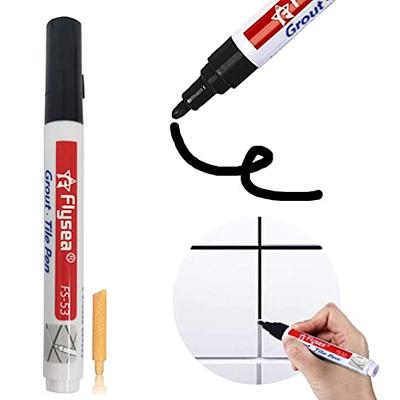 Grout Wall Pen Tile Paint Markers Grout Repair Pen Sealer Pen for Bathrooms  Kitchen Porch Patio Repair Refresh (White,4 Pieces)