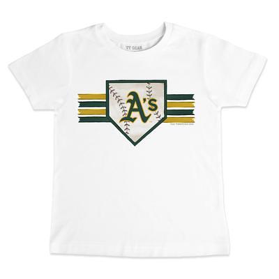 Infant Tiny Turnip White Oakland Athletics Base Stripe T-Shirt