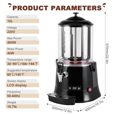 YUCHENGTECH 10L Commercial Hot Chocolate Maker Machine Chocolate Dispenser  Warmer Hot Beverage Warmer for Heating Chocolate Coffee Milktea CE  Certification (220V, 10L) - Yahoo Shopping