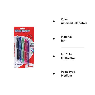 Pentel RSVP Ballpoint Pen, (0.7mm) Fine Line, Assorted Ink 5-Pk