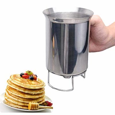  MosaiRudo Stainless Steel Pancake Batter Dispenser with Stand,  Detachable Handle Pancake Dispenser for  Takoyaki,Baking,Cupcakes,Muffins-Cooking Crepes,Waffles (600ML) : Home &  Kitchen