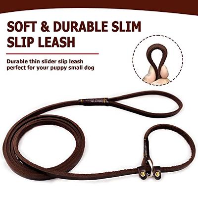 Soft Thin Leather Dog Leash - 1/2