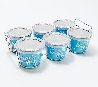 Temp-tations Floral Lace Set of (4) 14-oz Stackable Mugs with Rack