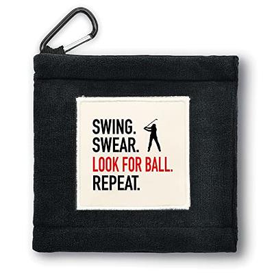 Funny Golf Towel, Swing Swear Repeat, Golf Gifts for Men - Golf Accessories  for Men, Embroidered Golf Towels for Golf Bags with Clip, Black Black-swing  Swear Repeat