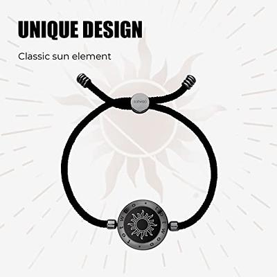 totwoo Sun and Moon Long Distance Touch Bracelets for Couples - Milan - Black and Brown