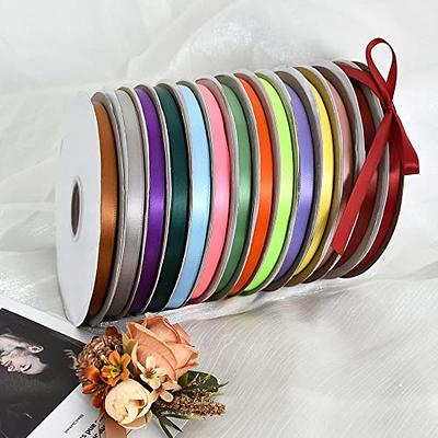  3/8 inch Satin Ribbons Assorted Colors (Solid Bright)