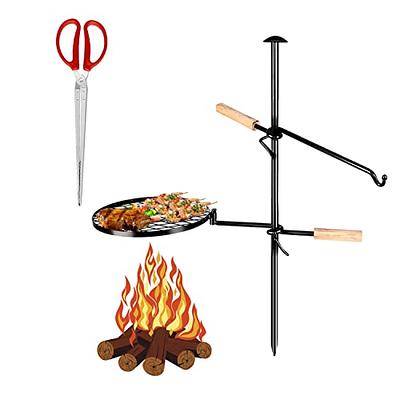 Fire Pit Grill,Portable Camping Grill，Campfire Grill，360 Degree Rotation  and Height Adjustable，Barbecue with Water Bottle Support Frame for Griddle  Plate BBQ，with Fire Clamp - Yahoo Shopping