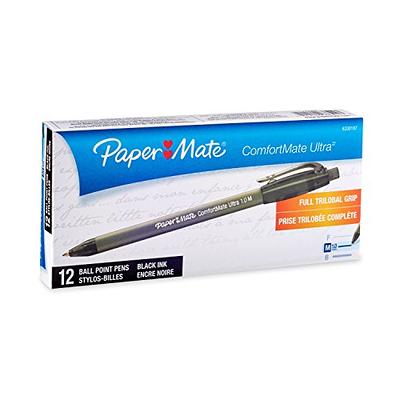 Paper Mate ComfortMate Retractable Ballpoint Pens, Medium Point, Black, 12  Count - Yahoo Shopping