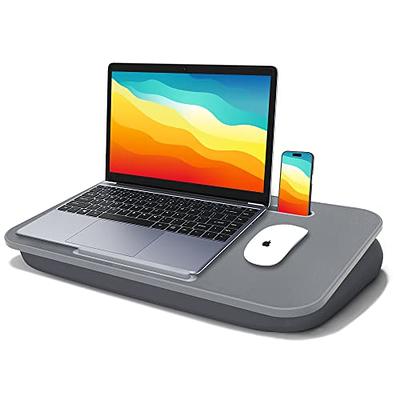 Large Lap Laptop Desk - Portable Lapdesk with Mouse Pad & Wrist Rest for Notebook, MacBook, Tablet, Bed, Sofa, Working, Writing, Drawing(Wood Black