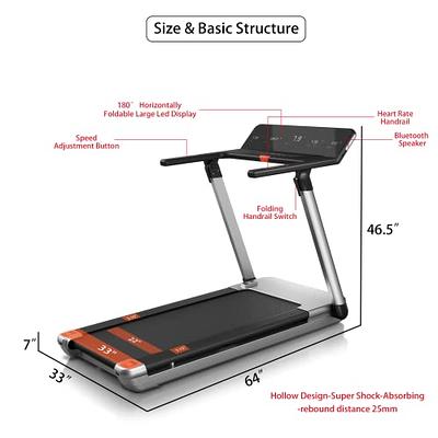  RHYTHM FUN Treadmill Under Desk Treadmill Folding