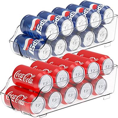 2 Pack - Simple Houseware Stackable Beverage Soda Can Dispenser Organizer Rack White