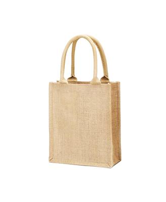 All Natural Jute Handbag. Big Check Small Bag