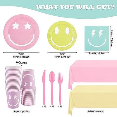 TWOWYHI 181PCS Preppy Party Supplies 24Guests Preppy Smile Plates Cups  Plastic Spoons Forks Knives Preppy Smile Napkins Preppy Party Decoration  Tableware Set for Preppy Birthday Party 1PCS Table Cover - Yahoo Shopping