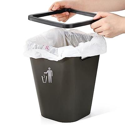 rejomiik Small Trash Can, 3.5 Gallon Slim Garbage Can Plastic Waste Basket  with Handles Container Bin for Narrow Spaces Bathroom, Bedroom, Kitchen