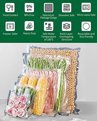 VacYaYa 4mil 100 Gallon Size 11 x 16 Inch Vacuum Sealer Freezer Storage  Bags for Food,Vac Seal a Meal Bags with BPA Free and Commercial Grade Sous