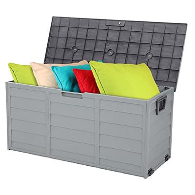 VINGLI 75 Gallon Outdoor Storage Box, Patio Deck Box Furniture with  Lockable Design, Plastic Storage Containers with Lid for Garden, Pool, Balcony