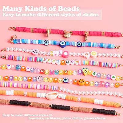  200 PCS Glass Beads for Jewelry Making Pink Beads for Jewelry  Making 8mm Beads Round Glass Beads for Bracelets Necklace with Stretch Cord  Glass Beads 8mm for DIY Crafts Gifts Girls