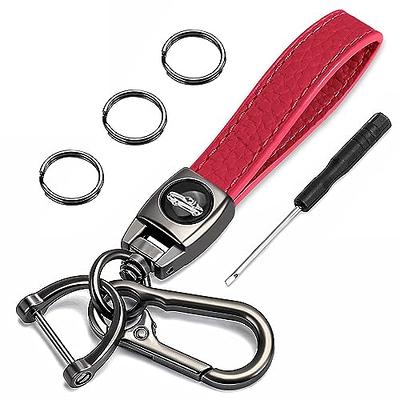 Wisdompro Genuine Leather Car Keychain, Universal Heavy Duty Leather Key  FOB Keychain Key Chains Women for Car Keys, 360 Degree Rotation, with  Anti-lost D-ring and 3 Keyrings - Red - Yahoo Shopping