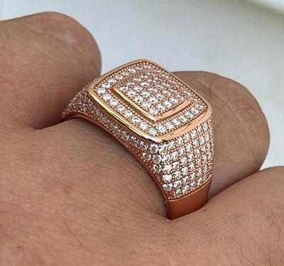 Buy LARDROKCHENG'S 18K Gold CLUSTER ICED OUT Lab Simulated Diamond Band  MICROPAVE Mens Pinky Ring (10) Online at desertcartINDIA