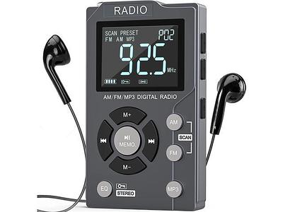 Radio portátil AM FM-PANASEN recargable Radio portátil AM/FM SW linterna 21  bandas radios de onda corta pantalla LCD grande altavoz USB reproductor