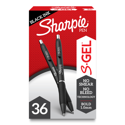 Sharpie S Gel Pens, Bold Point, 1.0 mm, Black Barrel, Black Ink, Pack Of 36  Pens - Yahoo Shopping