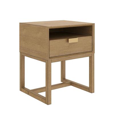  Nathan James Mina Rattan Wood End Side Accent Table