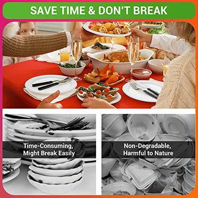 Comfy Package 100% Compostable 9 Inch Heavy-Duty Paper Plates [250