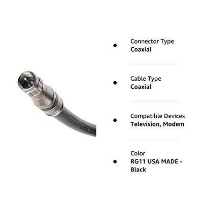G-PLUG 3FT RG6 Coaxial Cable Connectors Set – High-Speed Internet,  Broadband and Digital TV Aerial, Satellite Cable Extension – Weather-Sealed  Double