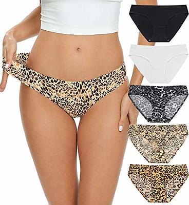 Wealurre Seamless Underwear for Women No Show Panties Soft Stretch Hipster  Bikini Underwears 5-Pack(Leopard Print, M) - Yahoo Shopping