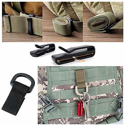 FRTKK Molle Accessories Kit of 34 Attachments for Tactical Backpack Belt  Vest D-Ring Locking Gear Clip for 1 Webbing Strap Tan