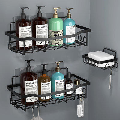 Dyiom Adhesive Shower Caddy Shower Organizer Shelf Build in