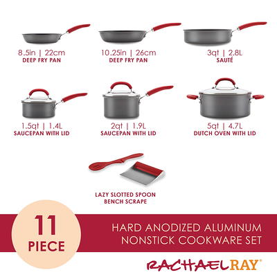 Rachael Ray Cook + Create Aluminum Nonstick Cookware Set, 11-Piece, Red -  Yahoo Shopping