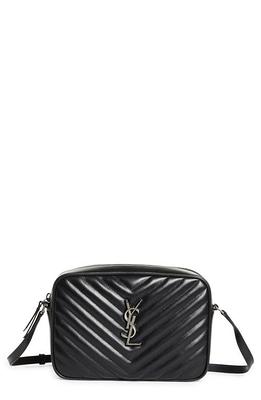 Saint Laurent Lou Matelasse Calfskin Leather Camera Bag in Noir