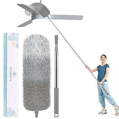 Extendable Dusters for Cleaning (4pcs), Ceiling Fan Duster with 100  Extension Pole, Long Microfiber Feather Duster for High Ceilings/Fans,  Washable 