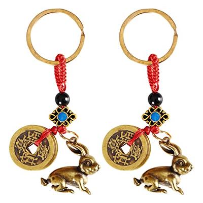 NOLITOY Feng Shui Coin Keychain Key Ring Backpack 2pcs Copper