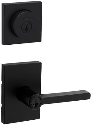 Schlage FB50-ACC Accent Single Cylinder Keyed Entry Door Lever Set and Deadbolt Combo Matte Black Leverset Combo Pack Keyed Entry Single Cylinder